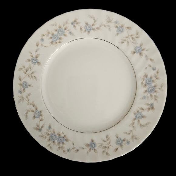 Camelot Blue Rose Floral Salad Plates 7.5" Set of 4 Silver Trim M Japan 3560 - Picture 2 of 6